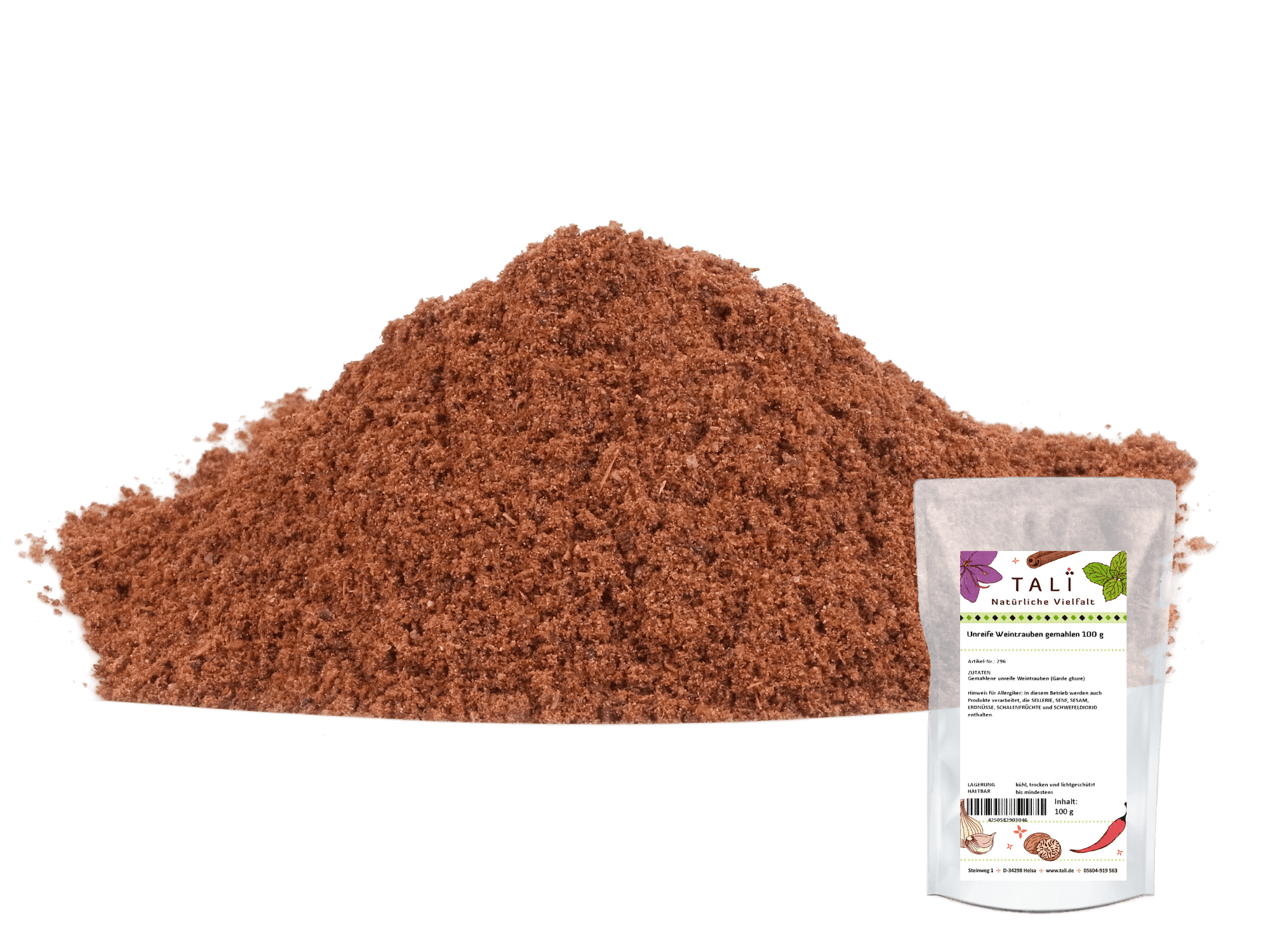 Unreife Weintrauben gemahlen 100 g