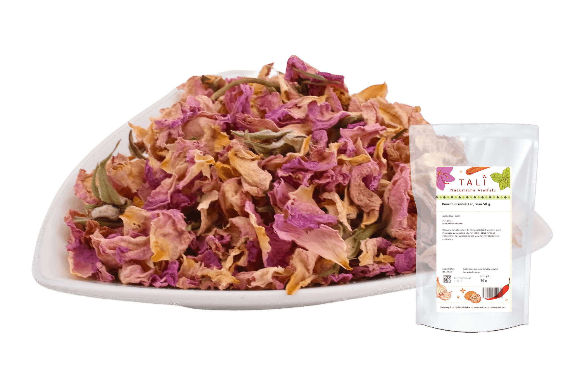 Rosenblütenblätter, rosa 50 g