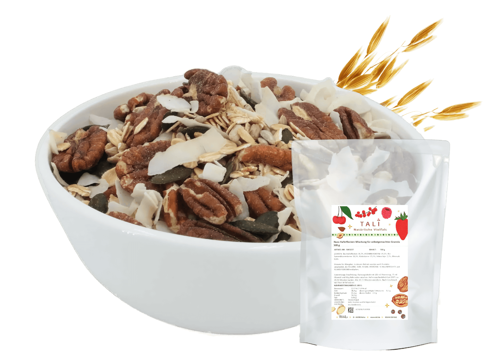 Nuss-Haferflocken-Mischung für selbstgemachtes Granola 500 g